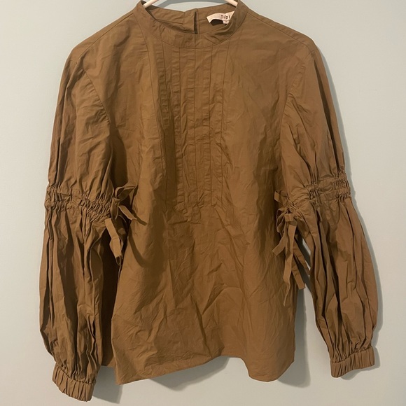 TIBI Sculpted Mock Neck Balloon Sleeve Top - Picture 9 of 9